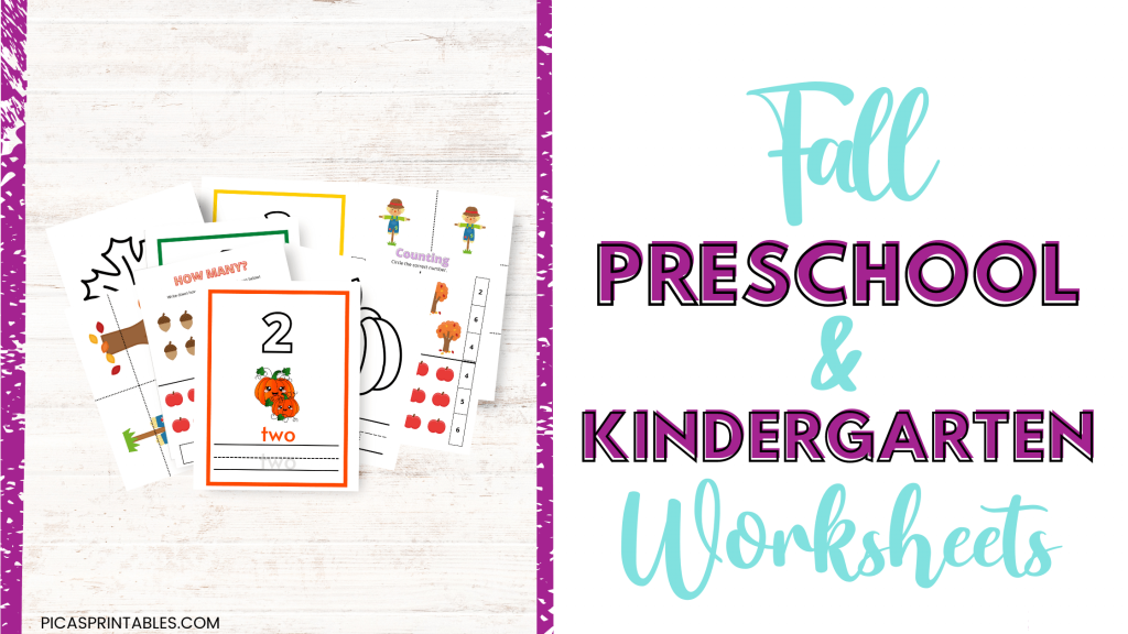 fall preschool and kindergarten worksheets