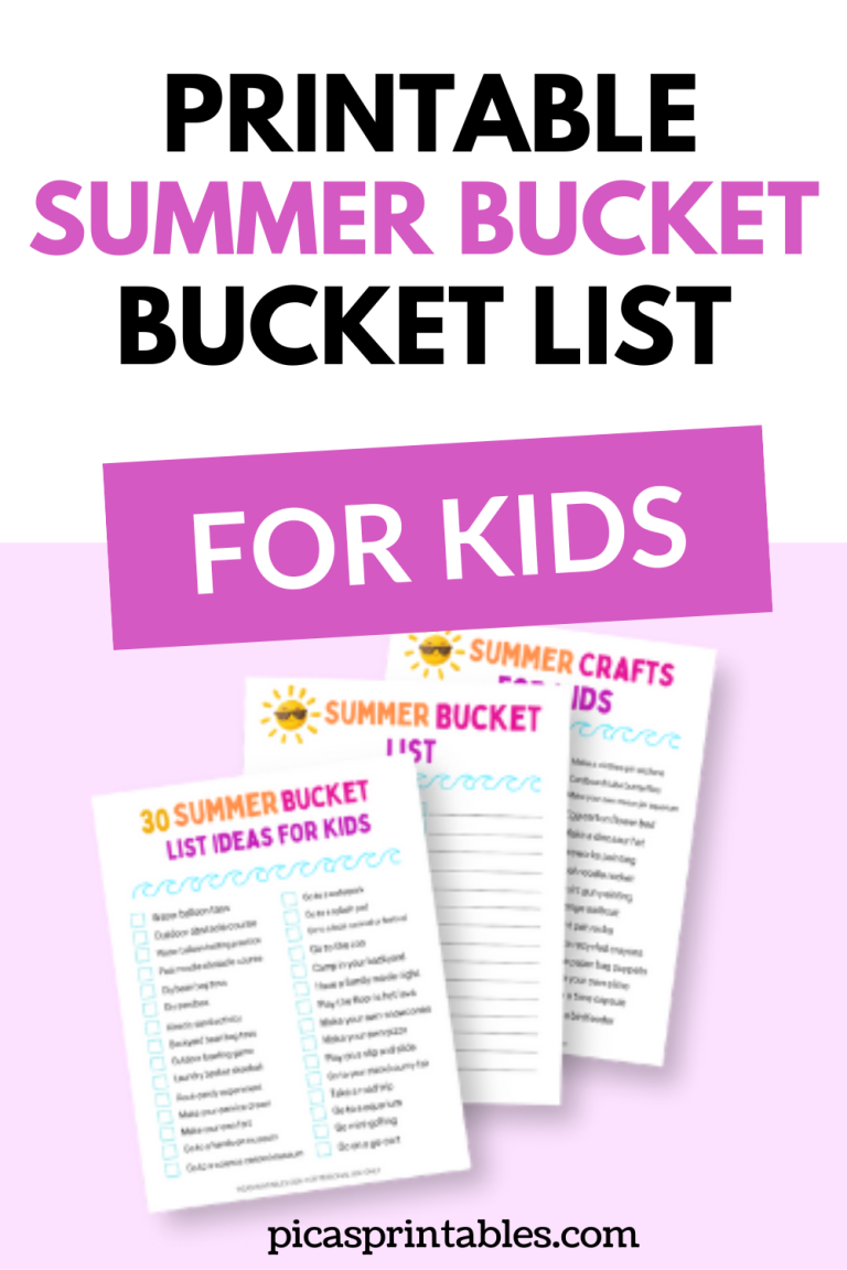 47+ Fun & Creative Summer Bucket List Ideas for Kids - Pica's Printables