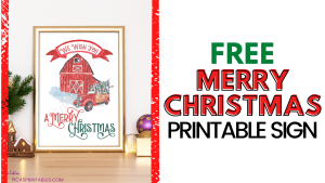 Free Merry Christmas Printable Sign - Pica's Printables
