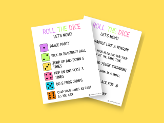 Free Printable Roll the Dice Exercise Game for Kids - Pica's Printables