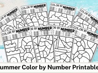Image for Free Summer Color by Number Printable