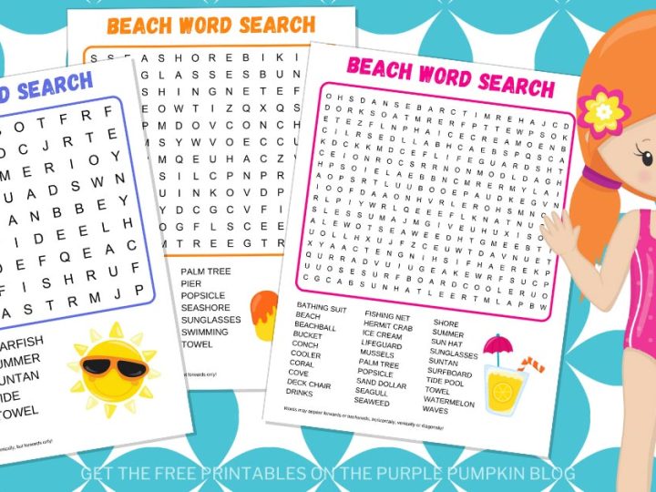Image for Free Printable Summer Beach Word Search! Fun Word Puzzle for Kids!