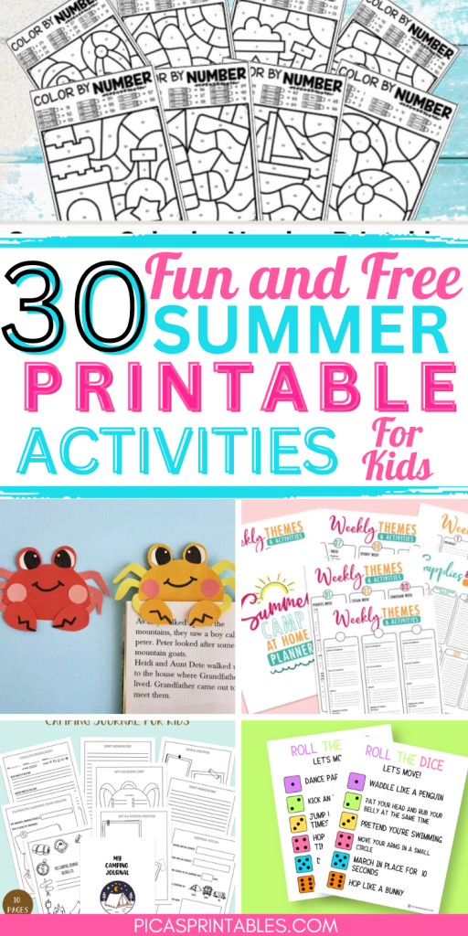 free printable summer activities for kids