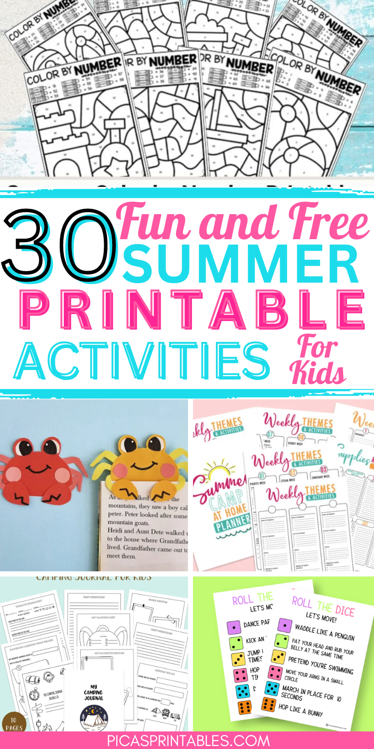 30 Fun Free Summer Printable Activities for Kids - Pica's Printables