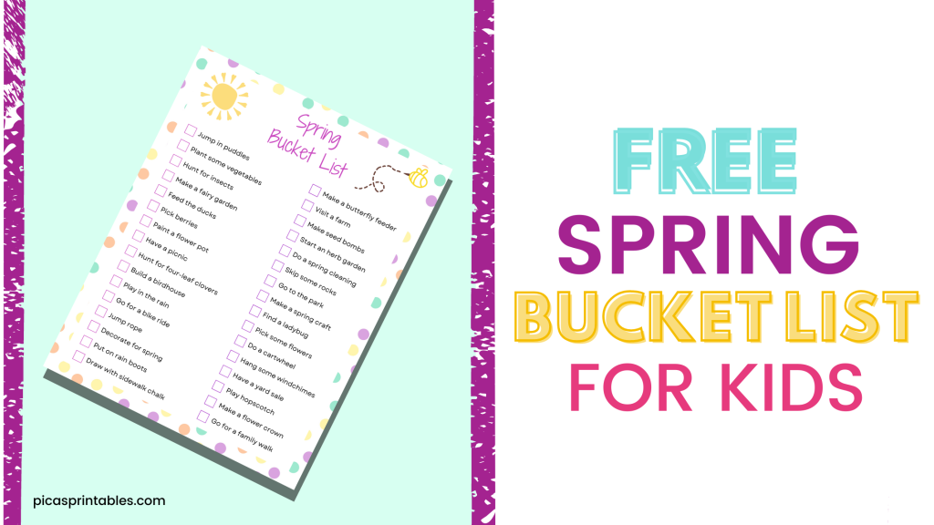 free printable spring bucketlist