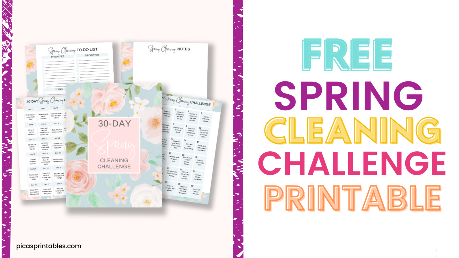 Free 30 Day Spring Cleaning Challenge Printable