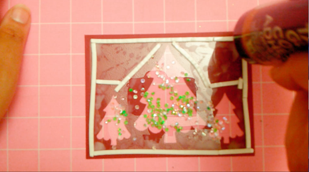 Cricut Christmas shaker card