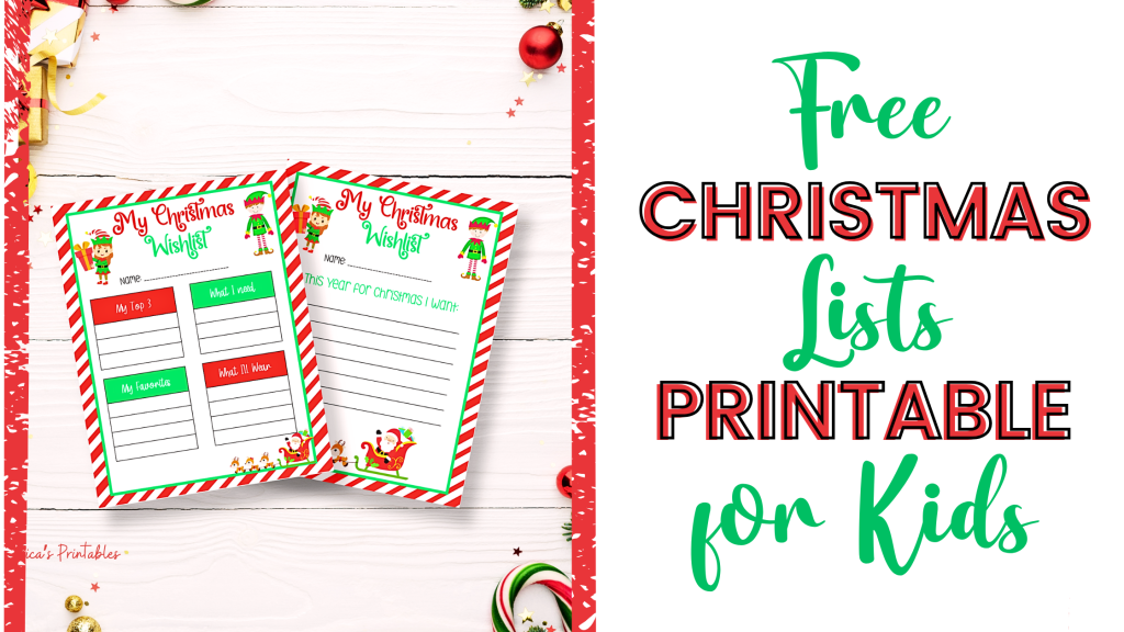 free christmas list printable for kids