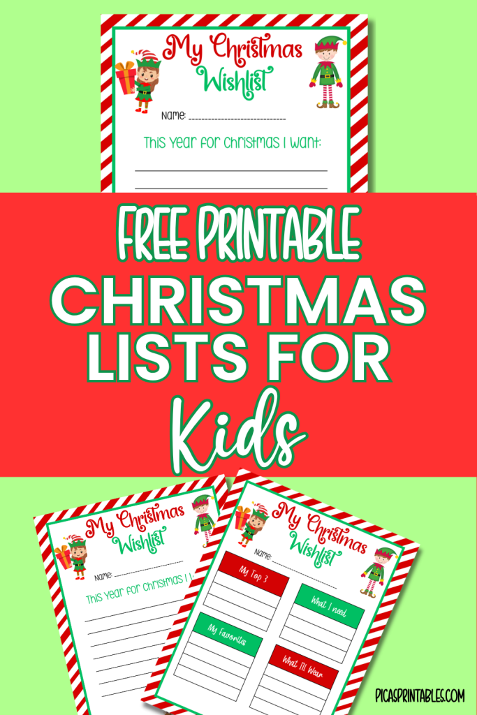 free christmas list printable for kids