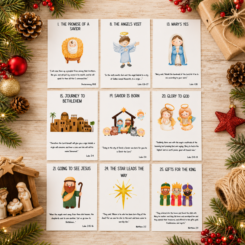 Christmas advent scripture cards for kids